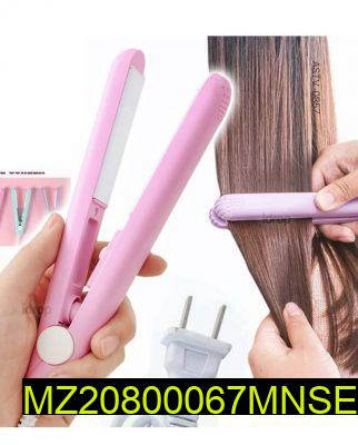 Mini Hair Straightener Pink Tourmaline Ceramic Portable