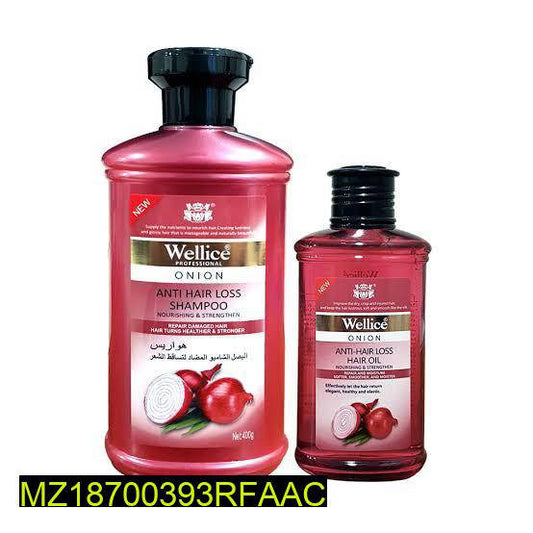 Wellice Onion Anti Hair Loss Shampoo &amp; Oil Set