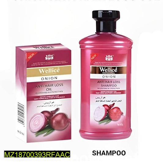 Wellice Onion Anti Hair Loss Shampoo &amp; Oil Set