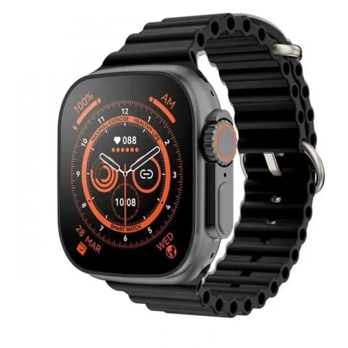 Rechargeable Smart Watch T900 Black Metal Silicone